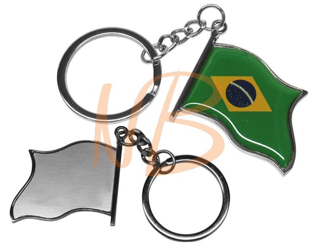 Chaveiro em metal bandeira do Brasil